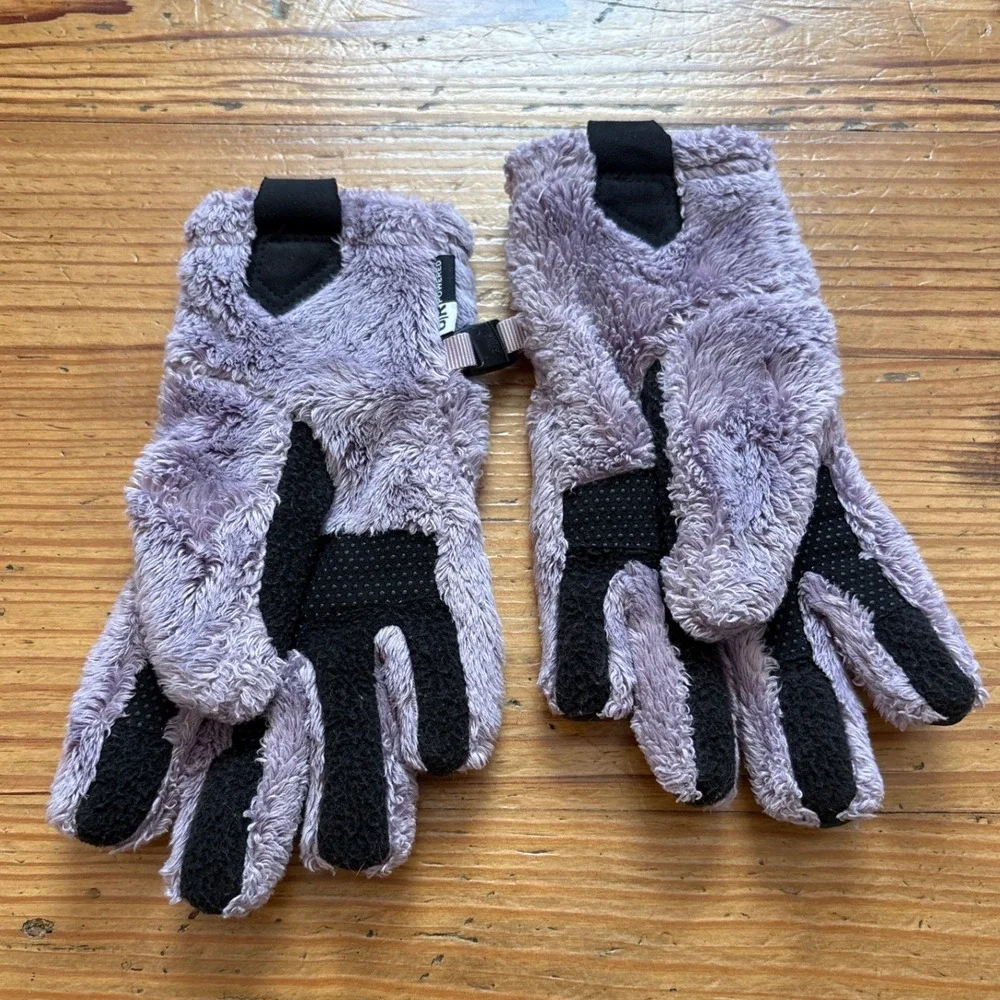 The North Face Osito Etip Gloves Girls Purple Good‎ Fleece Touchscreen SIZE S/P